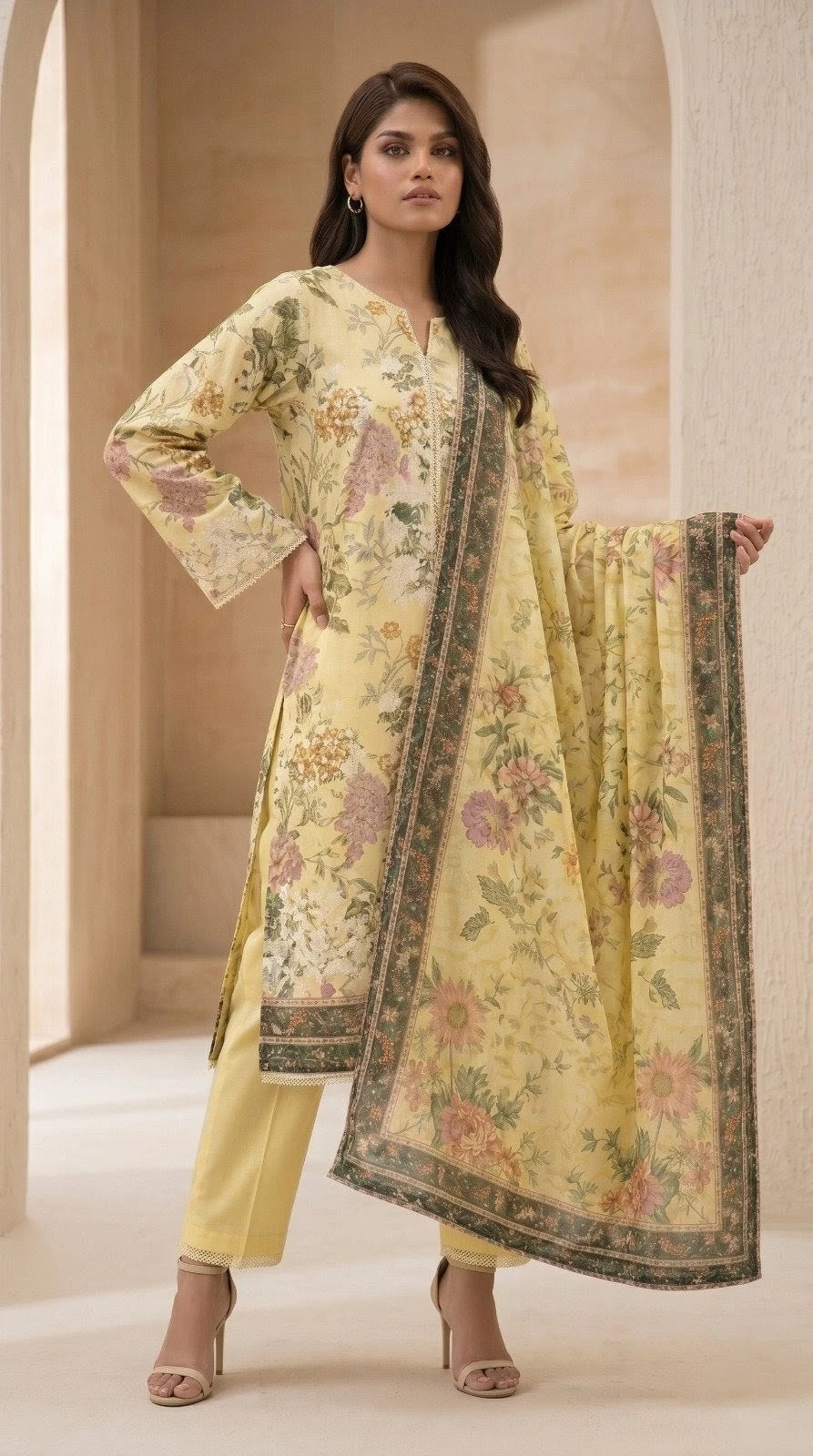 Noor - Sapphire 3 Piece Embroidered Lawn Suit