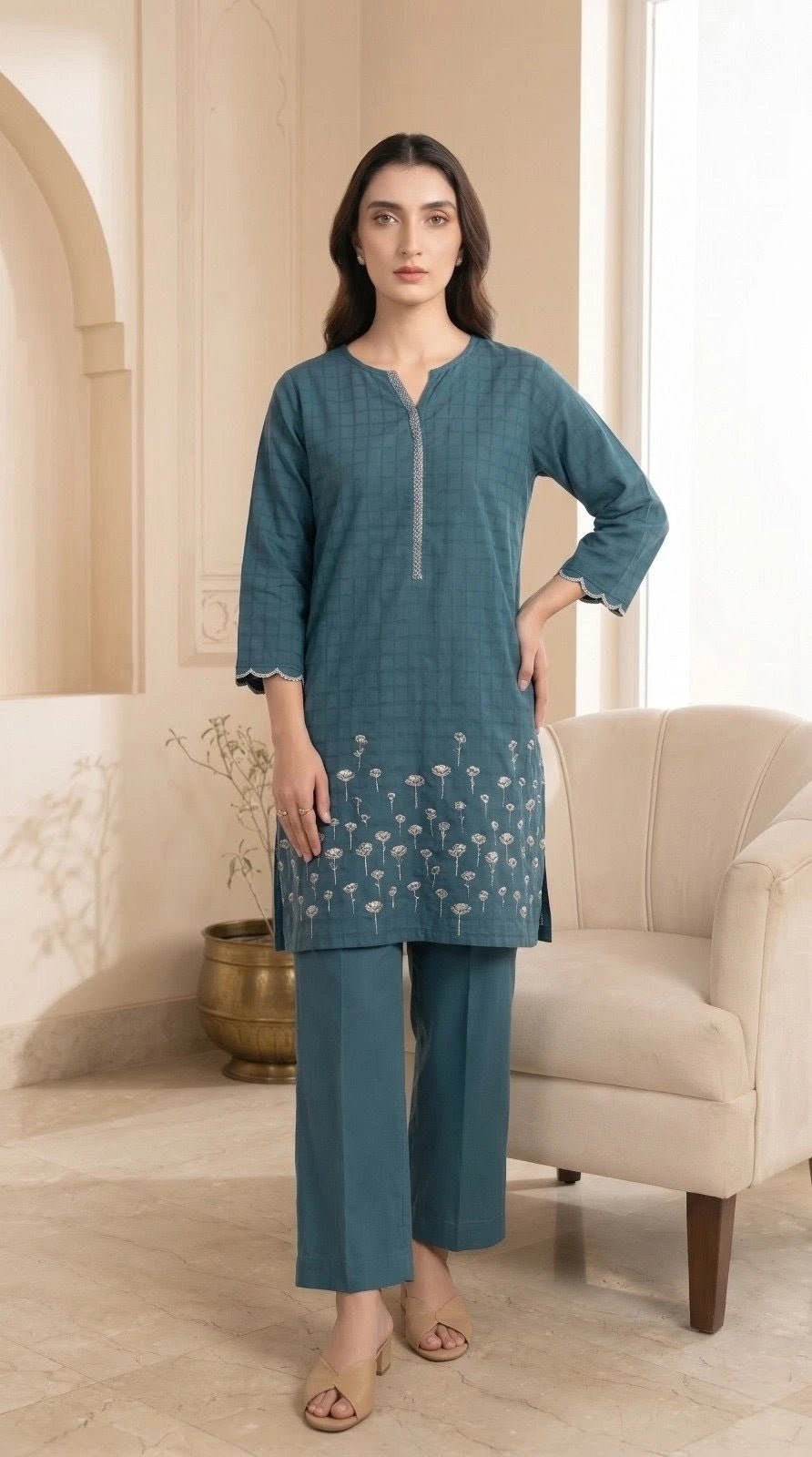 Zariah - Sapphire 2 Piece Embroidered Lawn Suit