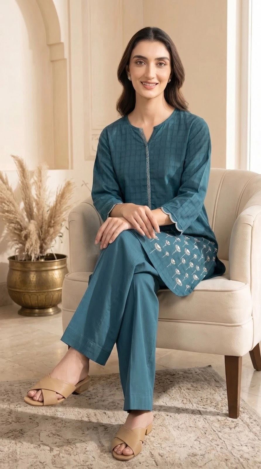 Zariah - Sapphire 2 Piece Embroidered Lawn Suit