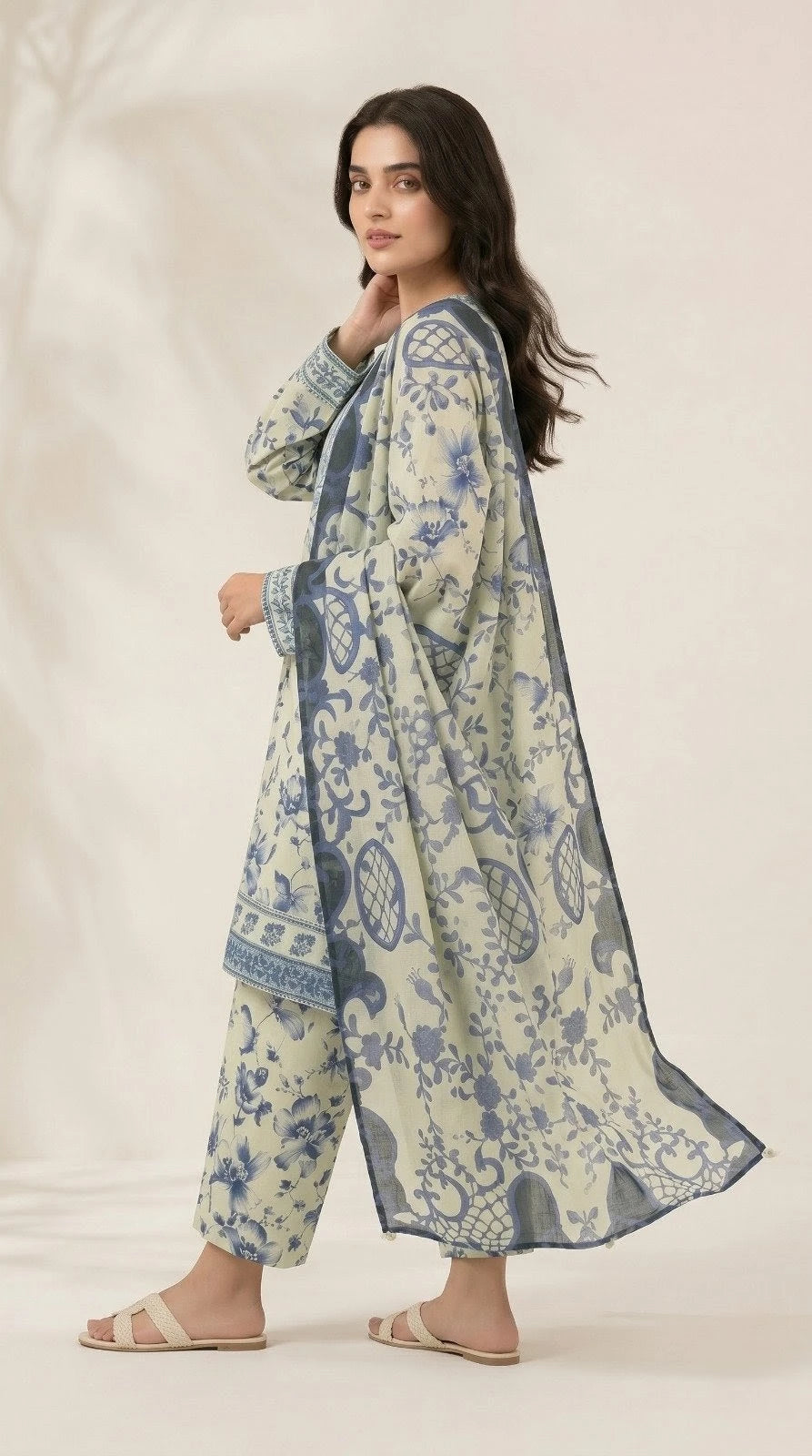 Mahveen - Sapphire 3 piece Embroidered Lawn Suit