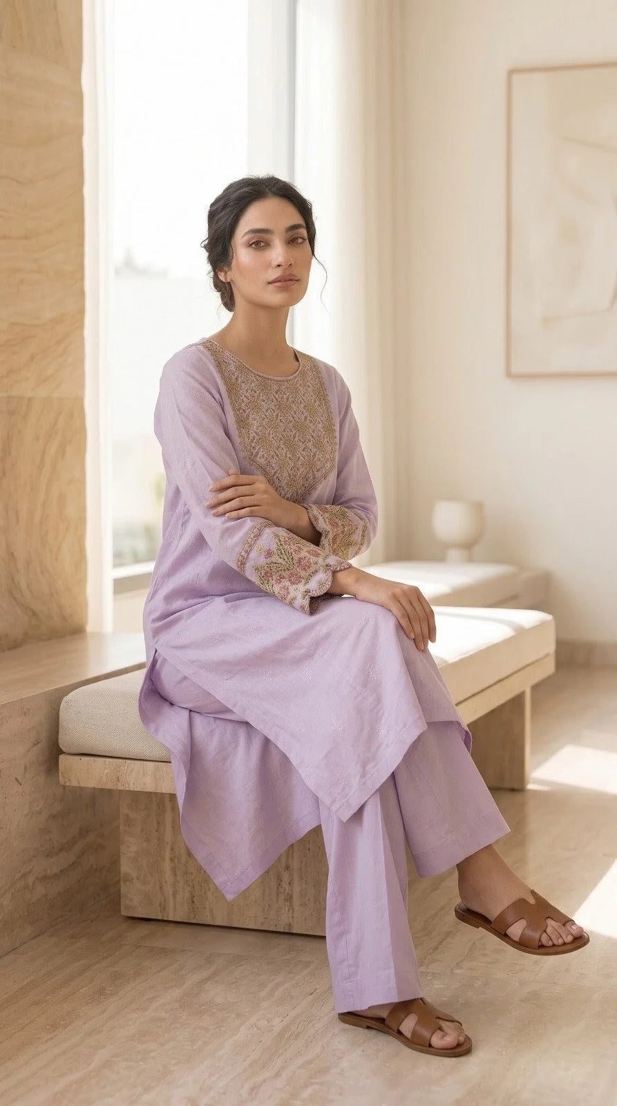 Ravya -  Nishat 2 Piece Baroshia Lawn Frock Set.