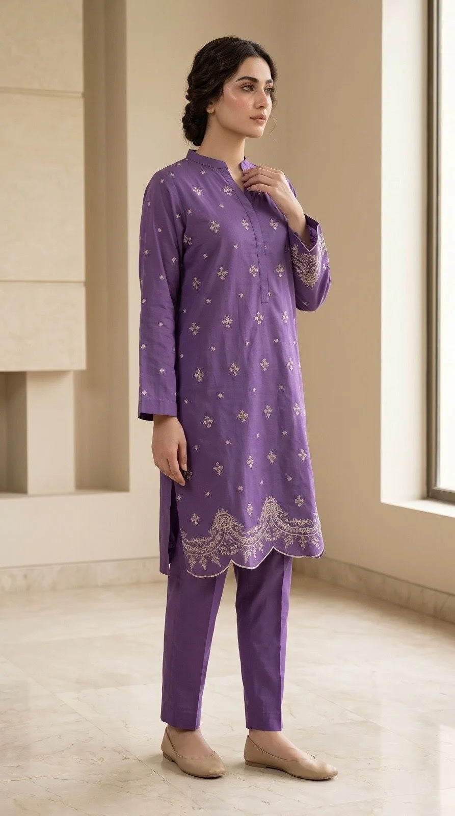 Azureh - Sana Safinaz 2 Piece Embroidered Cord Set