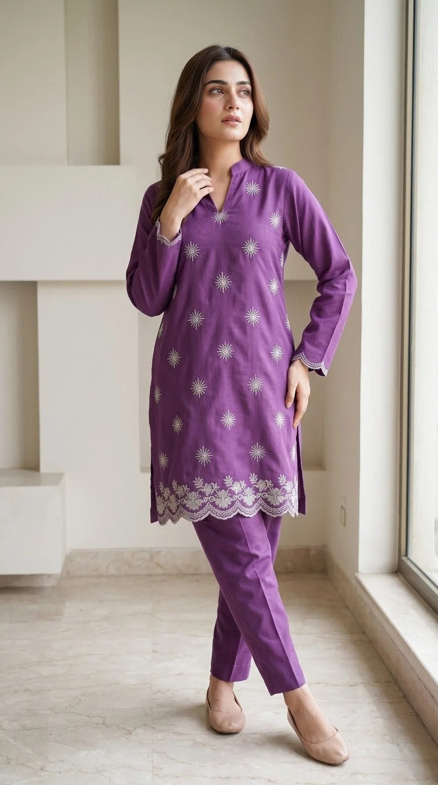Azureh - Sana Safinaz 2 Piece Embroidered Cord Set