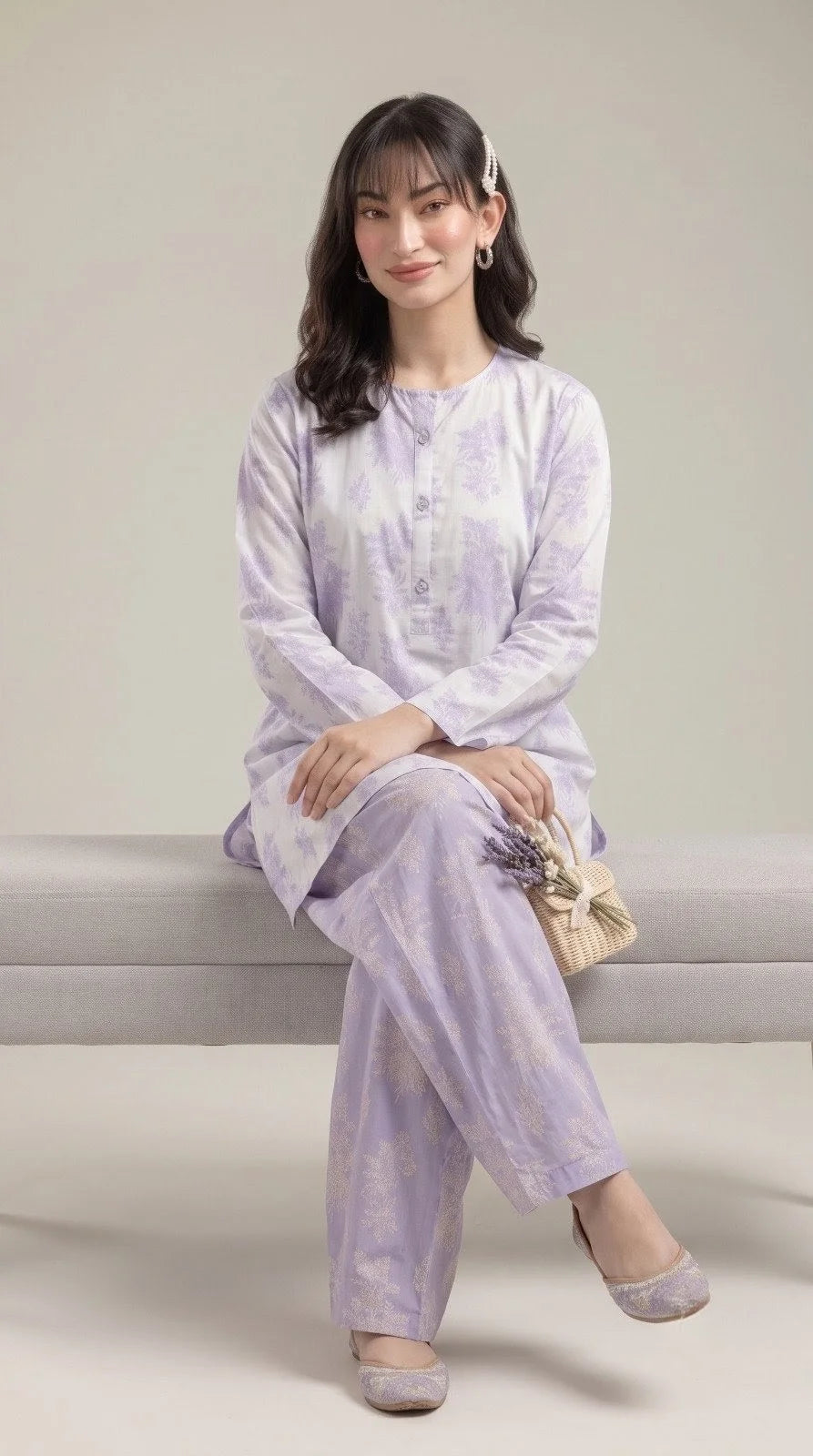 Floral - Khaadi 2 Piece Printed Cord Set