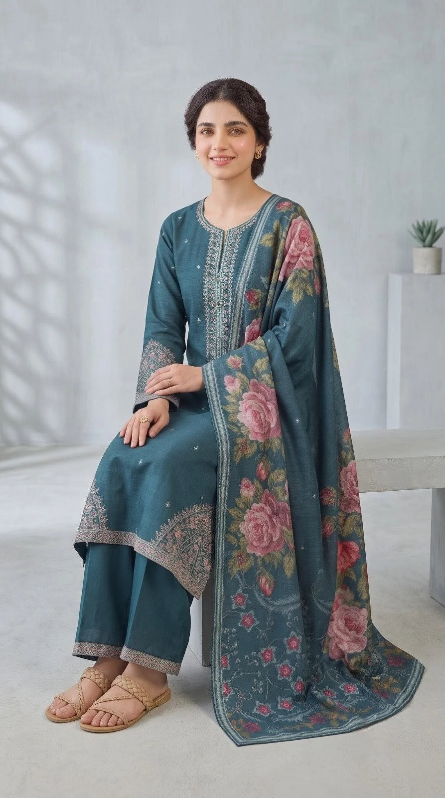 A - Line - Sapphire 3 Piece Printed Cord Set
