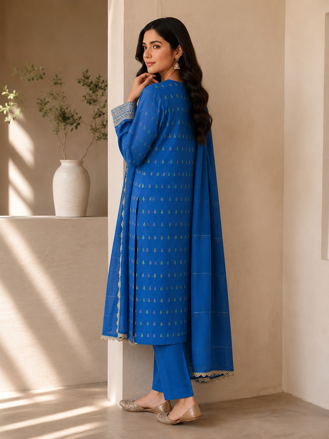 Elina - Nishat 3 Piece Broshia Lawn Suit