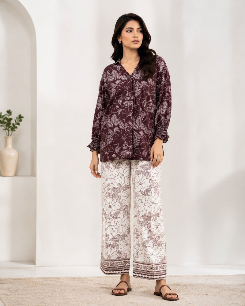 Rubab - Sapphire 2 Piece Printed Cord Set