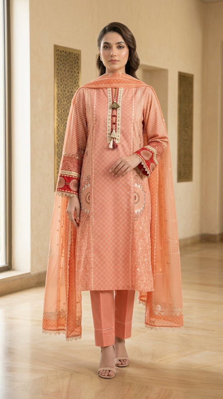 Alina - Nishat 3 Piece Printed Lawn Suit