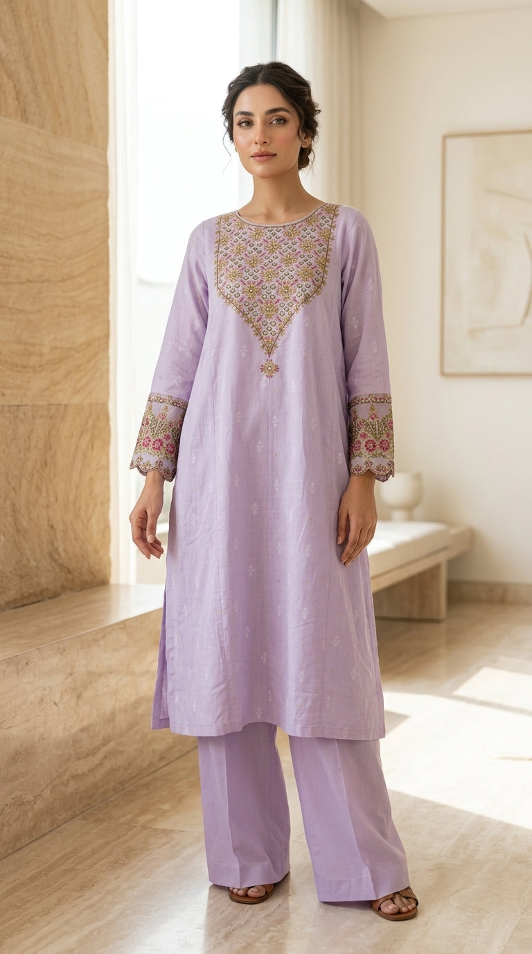 Ravya -  Nishat 2 Piece Baroshia Lawn Frock Set.