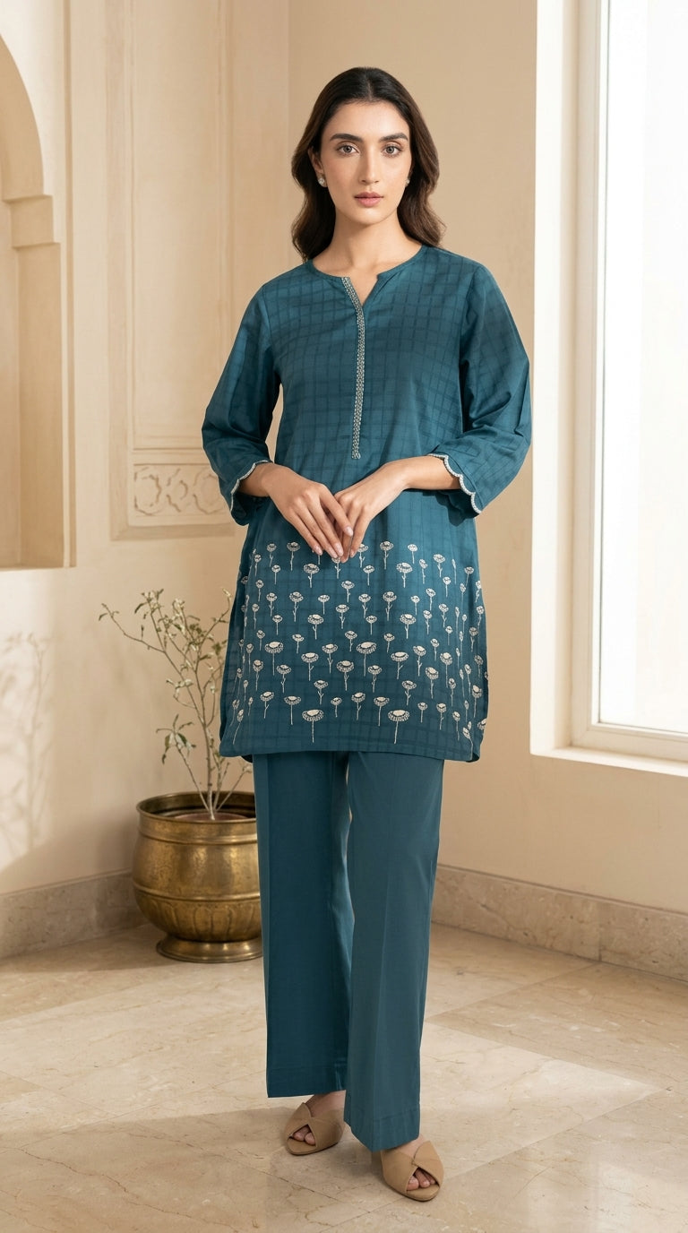 Zariah - Sapphire 2 Piece Embroidered Lawn Suit